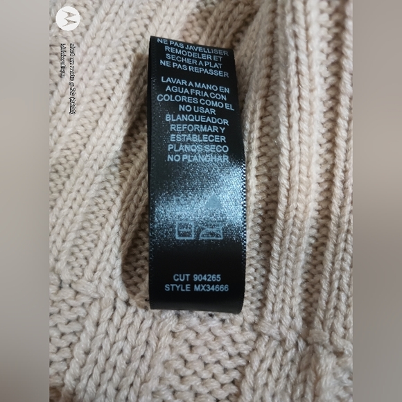 Max Sport LA CowlNeck Knit ribbed SweaterPoncho Heather Oatmeal - Picture 13 of 16